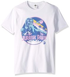 a white t - shirt with an image of a dinosaur on it