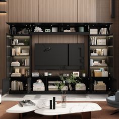 a living room filled with furniture and a flat screen tv on top of a wall