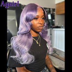 28 30 Inch Lavender Color Transparent 13x6 Lace Frontal Body Wave Wigs Light Purple 13x4 Colored Light Purple Wig Black Women, Light Purple Wig, Body Wave Wigs, Body Wave Wig, Lavender Color, Body Wave, Lace Frontal, How To Do Nails, Light Purple