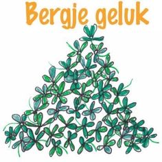 there is a tree with leaves on it and the words bergie geluk