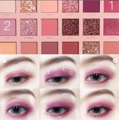 Nude Eye Makeup, Koleksi Makeup, Shimmer Eye Makeup, Korean Eye, Bridal Eye Makeup, Makeup Face Charts, Makeup Steps, Makeup Eyeshadow Palette