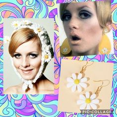 Very 60’s Mod Daisy Drop Earrings 1960’s Vibes Twiggy Vibes Daisy Earrings Lightweight Vintage Silver Earrings, 60’s Mod, Dazzling Earrings, Retro Earrings, French Hook Earrings, 60s Retro, Bamboo Earrings, Retro Earring, Silver Ear Cuff