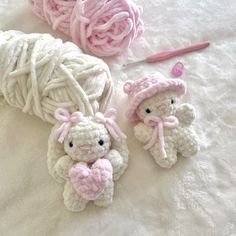 Bear X Bunny, Crochet Bunny Keychain Pattern, February Diy Crafts, Crochet Bear With Heart, Cute Crochet Designs, Crochet Patterns Free Keychain, Cute Simple Things To Crochet, Easy Bear Crochet Pattern Free, Coquette Crochet Plushies