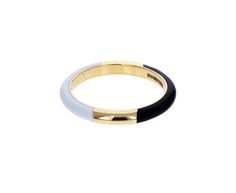 Black and White Lacquer Memphis Candy Band - TWISTonline Modern White Gold Enamel Ring, Modern White Gold Rings With Black Enamel, Modern Yellow Gold Enamel Ring, Modern White Stackable Rings For Formal Occasions, Snow Earrings, Silver Tile, Alice Cicolini, Snow In Summer, Silk Route