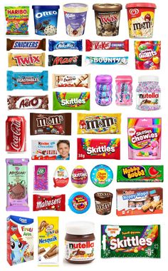 an assortment of different types of snacks and desserts