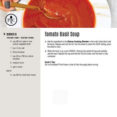 the recipe for tomato basil soup is shown in an article about how to make it