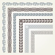 a set of decorative borders and dividers in the style of ancient greek ornames