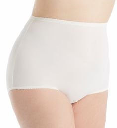 High waist panty provides total coverage with amazing softness and a second-skin fit. Sewn-on elastic on outside of waist for fit and comfort. Silky soft matte finish microfiber body with exceptional stretch. Seamless rear. Leg openings have sewn-on elastic around outside for fit and comfort. High rise. Full rear coverage. Sewn-in cotton crotch liner for soft comfort. Shadowline Women's Plus Size Spandex Classics Brief Panty in Beige | Size 3XL | HerRoom.com White Full Coverage Stretch Shapewear, White Stretch Shapewear, White Seamless High-cut Leg Shapewear, White Seamless High-cut Leg Bottoms, Elegant White Stretch Shapewear, White Smoothing Full Coverage Bottoms, White Seamless Bottoms With High-cut Leg, Elegant Shaping Bottoms For Daywear, White Seamless Shaping Shapewear