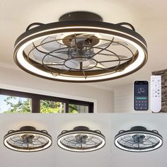 This enclosed ceiling fan is designed with drum cage design. This farmhouse flush mount ceiling fan is enclosed with 7ABS blades, making it safer and lighter than traditional fans. Additionally, the fan comes equipped with a convenient remote control that allows for easy timing functions and 6 different speed-settings, which can be operated separately from any illumination or lights. Most functional components come pre-assembled, making installation a breeze, and an installation manual is availa Drum Cage, Air Well, Gray Ceiling Fan, Caged Ceiling Fan, Ceiling Fan Bathroom, Farmhouse Ceiling Fan, Sunrise Lake, Ceiling Fan Light Kit, White Ceiling Fan