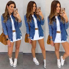 Mode Casual, Business Outfit, Ripped Denim, Komplette Outfits, Denim Coat, Moda Fashion, Cute Casual Outfits