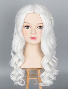 PRICES MAY VARY. Designed for Kids: Recommended age 3-12years. Head circumference 50-56cm (12years or old suggest adult cap size) WIG MEASUREMENT - This is child wig,Length: Approx 55cm/21.65"; US Brand: miss u hair UPGRADED MATERIAL - This wig is made of synthetic Fiber,It can be heat styled using thermal styling tools up to 160℃/320℉(as long-term exposure to heat can potentially change the texture of the wig fiber) WIG CAP DIMENSIONS - Adjustable and breathable net cap(19.7"-21.3") fits most K White Wig, Princess Halloween, Princess Halloween Costume, Witch Party, Kids Wigs, Queen Princess, Men's Wigs, Long Curly Wig, Halloween Wigs