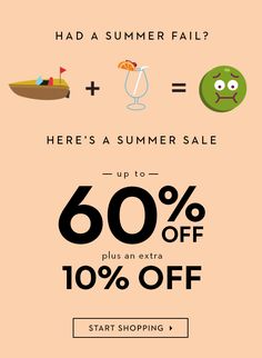 the summer sale is up to 60 % off and it has an extra 10 % off