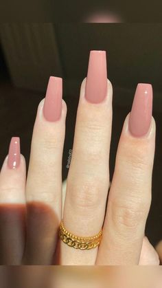 Cheap Nail Ideas, Plain Acrylic Nails, Plain Nails, Blush Nails, Fall Acrylic Nails, Pretty Gel Nails, Acrylic Nails Coffin Pink, Color Images