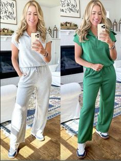 Shop on my LTK! The ultimate comfort meets style! These zip-collar loungewear sets are perfect for everything from running errands to casual brunch dates. Available in classic grey and festive green - perfect for mixing up your casual winter wardrobe! Styled with sneakers for that perfect athleisure vibe.

Chic Matching Set | Comfy Cute Matching Set | Co-Ord Sets for Moms | Fashion over 40 | Chic Outfits for Women | Cozy Winter Lounge Sets Winter Lounge, Trendy Mom Outfits, Moms Fashion, Cute Matching, Trendy Mom, Classic Grey