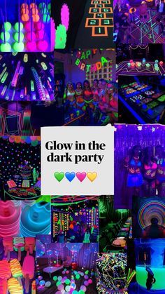 glow in the dark party with neon colors