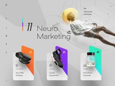 an ad for neuro marketing with various products