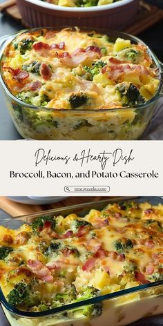 Broccoli, Bacon, and Potato Casserole Ingredients: 500g potatoes. 1 onion. 200g bacon. 600g broccoli. 5 chicken eggs. 3 tablespoons sour cream. 100 g hard mozzarella cheese. Some vegetable oil. Salt to taste. #BrocoliBaconandPotato #Casserole Veggie Casserole Recipes, Easy Broccoli Casserole, Vegetable Dishes Recipes, Vegetable Bake Recipes, Broccoli Bacon, Bacon Casserole, Broccoli And Potatoes, Vegetable Casserole Recipes, Veggie Casserole