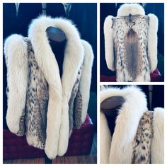 One Of The Most Incredible Coats I Have Ever Seen! I Have A Huge Collection Of Furs, And This One Might Be The Most Luxuriously Gorgeous! Not Only That, But It’s In Overall Excellent Condition! The Body Is Gorgeous And Super Soft Canadian Bobcat/Lynx And The Fluffy Collar/Trim Is Beautiful Fox Fur Measurements: Pit To Pit: 19” Sleeve, Shoulder To Cuff: 26” Length: 31” Classic White Long Sleeve Fur Coat, Luxury Fitted White Fur Coat, Tuxedo Coat, Lynx, Fox Fur, Fur Trim, Mens Jackets, Overalls, Fox