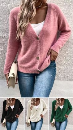 Fall trendy red kinitted cardigan outfits for women, knitted patchwork cardigans idea, get fresh new color red cardigan/ navy blue cardigan/ maroon cardigan/ crem cardigan/ green cardigan/ leopard cardigan outfits. Casual Cardigan Outfits