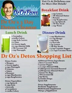 Dr. Oz shopping list and drinks Detox Liver, Snacks Diy, Detox Drinks Recipes