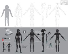 the concept art for darth vader's star wars character model sheet, with various