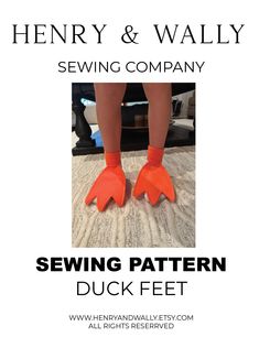 the sewing pattern for henry and wally's sewing company is shown in orange