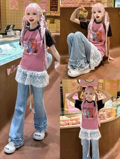 Decora Style, Layering Outfits, Dope Fashion, Pink Outfits, Kawaii Clothes, Types Of Fashion Styles, Diy Clothes, Aesthetic Clothes