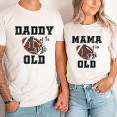 Custom Football Birthday Family T-shirts, First Year Down Shirt, Football First Birthday Party Shirt, Football Birthday Party, Birthday Crew Express shipping-ADULT SHIRTS ONLY- get your shirts in 3 days after placing the order. https://www.etsy.com/listing/1494578903/express-shipping-adult-shirts-only-get?click_key=231891ed0b3a68de367b1625e5cf5b53427260bd%3A1494578903&click_sum=3179f37f&ga_search_query=express&ref=shop_items_search_1&pro=1&sts=1 Priority Shipping for children and adults- 1 to 3 days delivery after production time (2-5 days) https://www.etsy.com/listing/1487399454/rush-my-order?ref=listing_published_alert SHIRT DETAILS Experience comfort and style with our exceptional cotton shirt. Crafted from 100% soft cotton fibers (fiber content may vary for different colors), this shir 1st Birthday Football Family Shirts, Football First Birthday Party, Football First Birthday, Family Reunion Shirts, Family T Shirts, Football Birthday Party, Family Birthday Shirts, Reunion Shirts, Anniversary Shirt