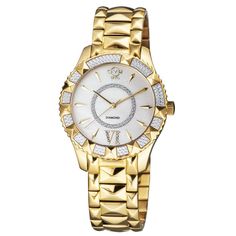 Specifications GV2 11712-525 Women's Venice Diamond Quartz Watch GV2 Swiss Watch from the Venice Collection 39 mm IP Yellow Gold Case/Push Pull Crown Diamond Cut Bezel, White MOP Dial, 8 Diamonds on Indice 6 IP Yellow Gold Bracelet with Deployment Buckle Anti-reflective Sapphire Crystal Water Resistant to 50 Meters/5 ATM Swiss Quartz Movement Ronda 763 White Dial Watch, Geometric Bracelet, Rose Gold Case, Diamond Quartz, Yellow Gold Bracelet, Two Tone Watch, Pearl Diamond, Quartz Bracelet, White Dial