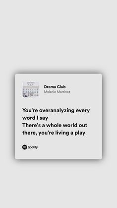 a white card with the words drama club on it