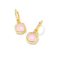 14k Gold Plated "Davie" Intaglio Huggie Earrings in Pink Opalite Dragonfly Pink Opal Earrings, Glass Dragonfly, Gold Huggie Earrings, Huggie Earrings Gold, Cobalt Blue Earrings, Ear Stack, Gold Statement Ring, Kendra Scott Earrings, Statement Drop Earrings