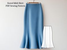 the skirt is designed to look like it has been cut into two sections, and there is