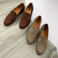 Siena Loafers - Suede - Women's Comfortable Beige Loafers For Fall, Classic Beige Slip-ons For Fall, Summer Slip-on Suede Moccasins, Beige Suede Summer Loafers, Summer Beige Suede Loafers, Beige Suede Loafers For Summer, Summer Suede Loafers With Suede Lining, Suede Loafers With Suede Lining For Summer, Summer Suede Moccasins With Rubber Sole