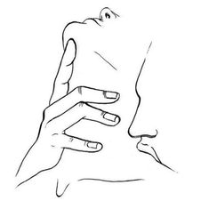 a person holding their face up to the side with one hand on top of it