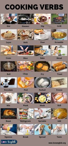 a series of pictures showing different types of food