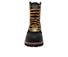 Full Grain Oiled Leather or Crazy Horse Leather upper, Lace up closure for secure fit, Approx. 1.75\ heel, Steel Toe, Standard footbed, Oil Resistant Lug Sole, Goodyear Welt Construction | Men's AdTec 9" Steel Toe Logger Work Boot in Black Size 14 Wide Work Boots Black, Work Boots Men, Work Boot, Shoe Carnival, Ll Bean Boot, Goodyear Welt, Danner Mountain Light Boot, Lug Sole, Boots Black