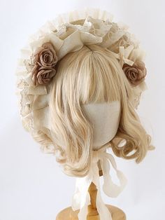 This price is for a bonnet only, others are not included. Lolita Accessories:Floral Design Elegant Lace Bonnet With Lace Trim, Adjustable Ruffled Bonnet, Handmade Cute Pink Bonnet, Elegant Adjustable Pink Bonnet, Fitted Vintage Bonnet With Lace Trim, Vintage White Adjustable Bonnet, Vintage Cream Bonnet, Floral Accessories, Lolita Fashion