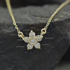 "Natural SI Clarity G H Color Diamond Flower Solitaire Cluster Necklace in Solid 14K Yellow Gold Flower Pendant Handmade Jewelry Special Gift >> About this product:- * SKU Code: ESP-314 * Handmade/ Handcrafted Fine Jewelry * Metal: 14K Solid Yellow Gold (with Stamped) * Metal Purity: 14K * Custom Metal Purity: 14K/ 18K  * Gold wt: 1.85 gm * Diamond Clarity:- SI-1 * Diamond Color:- G-H * Diamond Weight:- 0.24 Ct. * Diamond Cut:- Brilliant Cut * Pendant Size:- 8 x 8 mm * Necklace Length:- 16 to 18\" ( Adjustable ) >> Sizing & Measurements:- >> We will make a great gift for the upcoming festive season - or for birthdays, Valentine's Day, anniversaries, engagements, parties, or just any special occasion, and the item comes along with a complimentary jewelry box. ✦ Shipping:- Please allow us up Flower Shaped Diamond Necklace For Anniversary, Flower-shaped Diamond Necklace For Anniversary, Yellow Gold Flower-shaped Necklace For Anniversary, Yellow Gold Diamond Necklace In Flower Shape For Anniversary, Yellow Gold Flower-shaped Diamond Necklace For Anniversary, Gold Diamond Necklace In Flower Shape For Gift, Gold Diamond Necklace With Flower Shape For Gifts, Gold Diamond Necklace With Flower Shape For Anniversary, Flower Shaped Diamond Necklace For Gift