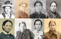 an old - fashioned photo of women from different eras