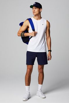 The Trail Blazer Lite 2-Piece Outfit FL2 blue/white male Activewear >> Mens >> Outfits regular Mens Tennis Outfit, Mens Athleisure Outfits, Athleisure Outfits Men, Sportswear Photoshoot, Men Athleisure, Field Outfit, Mens Athleisure, Man Jumping, Tennis Outfit Aesthetic