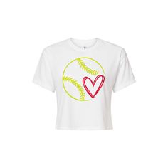 You will love the fun and comfortable style of this Juniors' Softball With Heart Cropped Graphic Tee. You will love the fun and comfortable style of this Juniors' Softball With Heart Cropped Graphic Tee. FEATURES Short sleeves CrewneckFABRIC & CARE Cotton, polyester Machine wash Imported Size: Xxl. Color: White. Gender: female. Age Group: kids. Spring Heart Graphic Tee, Spring Graphic Tee Cropped T-shirt With Logo Print, Sporty Short Sleeve T-shirt With Heart Graphic, Spring Heart Graphic T-shirt, White Short Sleeve T-shirt For Valentine's Day, Cropped Graphic Tees, Comfortable Style, Comfortable Fashion, Softball