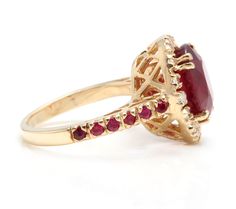 Formal Gia Certified 14k Gold Ruby Ring, Luxury 14k Gold Gia Certified Ruby Ring, 5 Carat Ring, Lead Glass, Fancy Jewelry Necklace, Fancy Watches, Gold Bridal Jewellery Sets, Edwardian Jewelry, Emerald Cut Rings