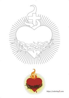 an image of a heart with two candles in it