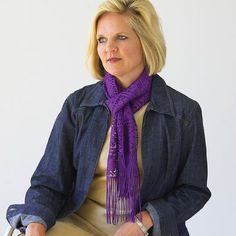 Vintage lace apparel is always chic, with a romantic look that's always right. Eye-catching lace designs accented with fringe add a fun personal flare to your outfit. Made in U.S.A. Color: Purple | Heritage Lace Daisy Scarf 10X65, Purple in Indigo | 65 H x 10 W in | Wayfair Heritage Lace, Romantic Look, Lace Design, Vintage Lace, Blue And Purple, Violet, Daisy, Lace, Purple