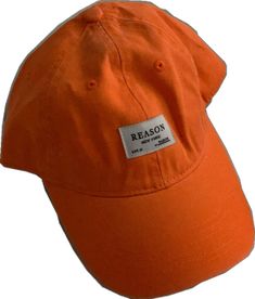 Casual Cotton Hat, Casual Cotton Hat One Size, Casual Cotton Hat, One Size, Casual Orange Cap, Trendy Orange Cotton Hat, Casual Orange Visor Hat, Basic Spring Cap Hats, Casual Orange Baseball Cap With Curved Brim, Spring Casual Baseball Cap, One Size