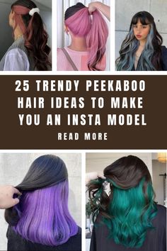 25 Trendy Peekaboo Hair Ideas To Make You An Insta Model Hair Coloration Ideas Color Trends, Two Tone Peekaboo Hair, Peekaboo Hair Color Technique, Bold Peekaboo Highlights, Dark Brown Hair With Peek A Boo Highlights, Hair Dye Bottom Half, Prism Peekaboo Hair, Types Of Hair Dye Techniques, How To Section Hair For Peekaboo