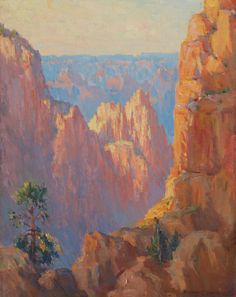 an oil painting of the grand canyon