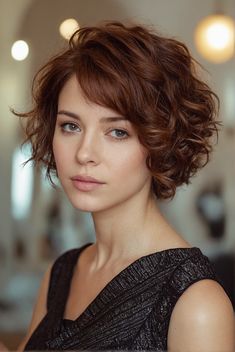 Embrace a timeless look with a bob haircut that is both versatile and easy to maintain Bob Cut Wavy Hair, Butterfly Bob Haircut, Stacked Curly Bob Haircut, Bobs With Bangs For Older Women, Short Curly Bob Haircut, Short Wavy Bob, Medium Hair Styles For Women