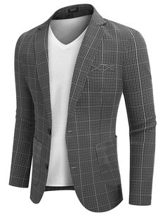 PRICES MAY VARY. Premium Material --- High-performance soft fabric skin-friendly, the slim fit stretch blazer features a mid-weight fabric for all-season wear. Dry Clean Only(Recommended). Suit Blazer Design --- Modern fashion blazer with notch lapel, lightweight, two-button closure, left chest real pocket and two front pockets, inside a real pocket, finished by excellent stitching. Casual Sport Coat Looking --- Stylish blazer has a linen texture specially designed for western men, match with a Blazer Design, Western Men, Business Jacket, Stylish Blazer, Sports Coat, Blazer Designs, Linen Texture, Sports Business, Sports Blazer