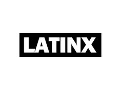 the latinx logo is shown in black and white